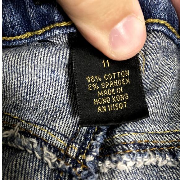 Rocawear Vintage Jeans Womens 11 32X32 Blue Bootcut Stretch Embroidered Street - Picture 8 of 14